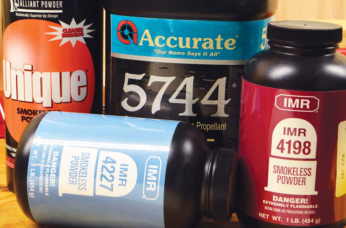 Great powders for the 32-40. Unique is currently unavailable, and Accurate 5744 is out of stock, but IMR-4198 and IMR-4227 are available. The latter is one of the best for light target loads in old rifles.